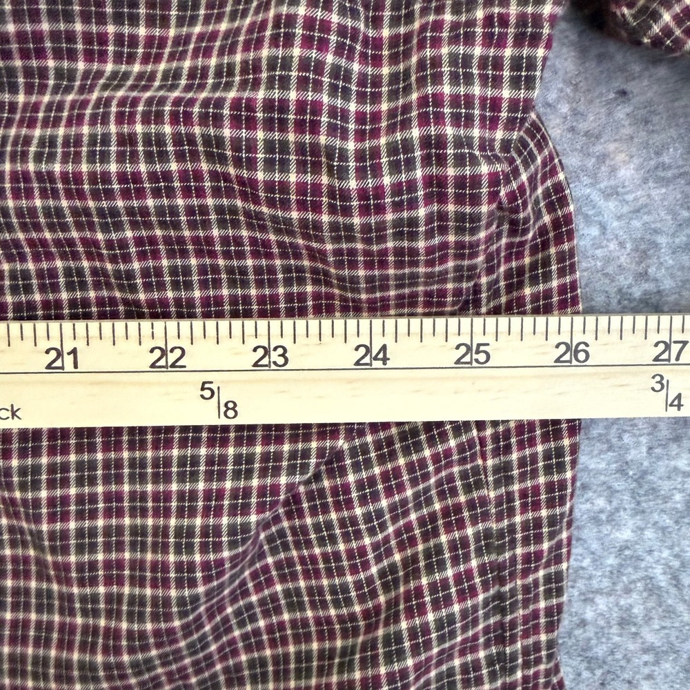 Ralph Lauren Classic Fit Button Down Shirt Mens 2XLT Tall Burgundy Plaid Check - Picture 7 of 8